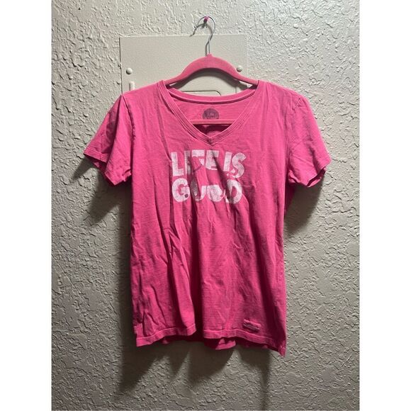 Life Is Good V-Neck Shirt Woman’s Size Small - Picture 1 of 8